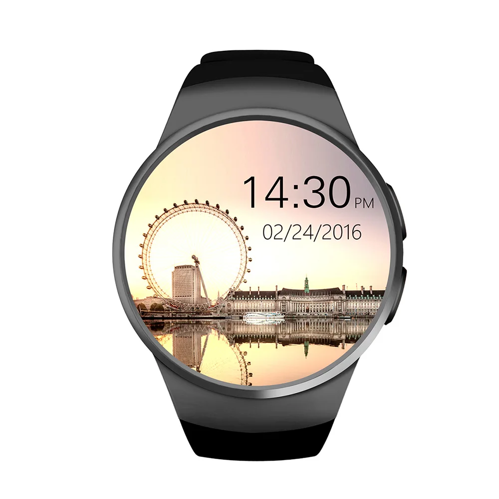 Black LEMFO KW18 Bluetooth Смарт-часы для мужчин и женщин с поддержкой шагомера и пульсометра SIM LET 3g TF Карта BT 4,0 Смарт-часы Android IOS - Цвет: Black