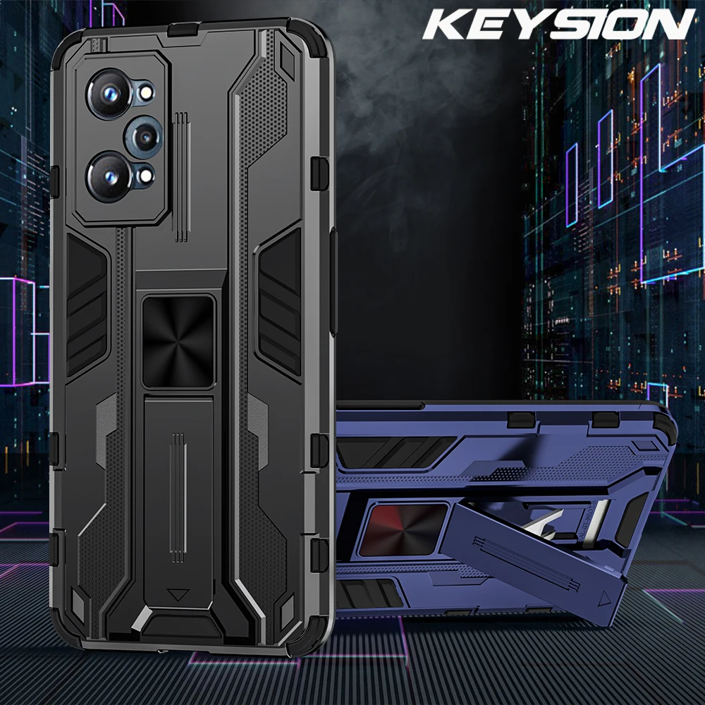 keysion shockproof case for realme gt neo 2 2t c11 2021 q3 pro narzo 30 5g stand phone back cover for oppo find x3 pro x3 lite free global shipping