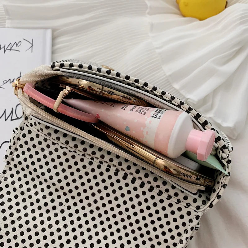 

Mini Dot Messenger Bags Chain Fashion Design Women Bags Pearl Clothing Shoulder Bags Zipper Jacket Bag Cute Lady Crossbody Bags