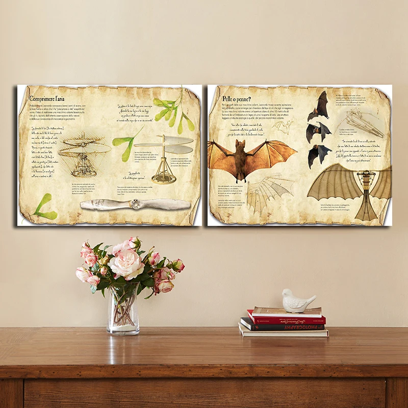 Плакат с животным телом да Винчи Современная печать настенный художественный