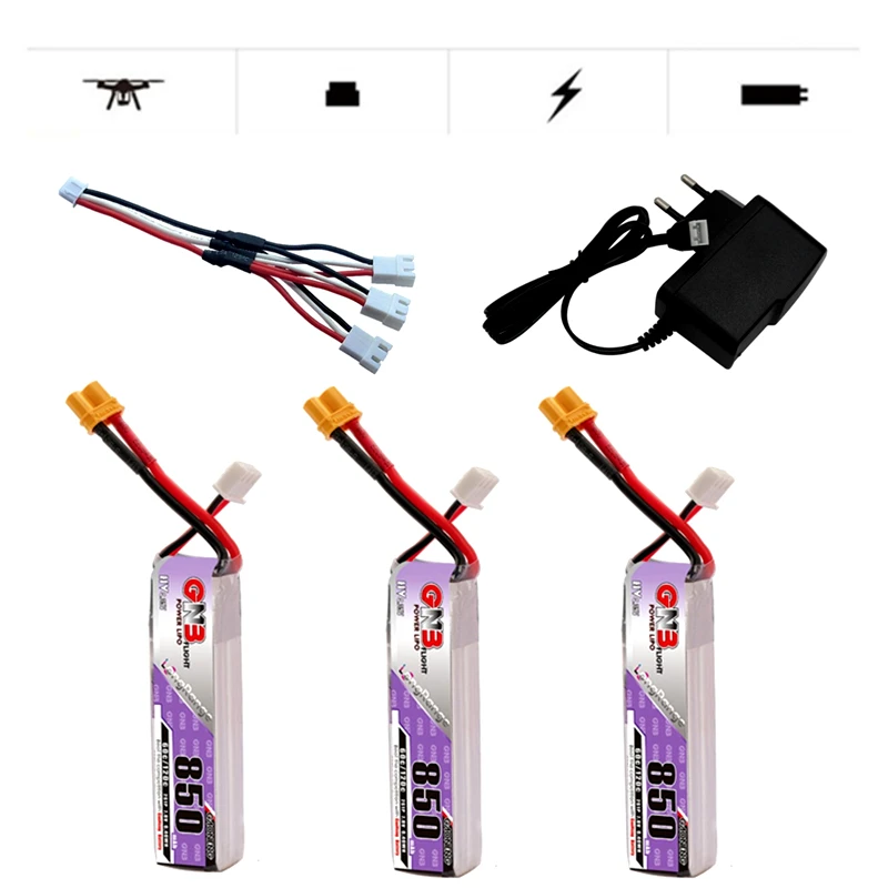 

GNB 2S 7,6 V 850mAh 60C/120C HV Lipo батарея + зарядное устройство XT30U-F разъем для Happymodel FPV Racing Cine Whoop BetaFPV Drone RC запчасти