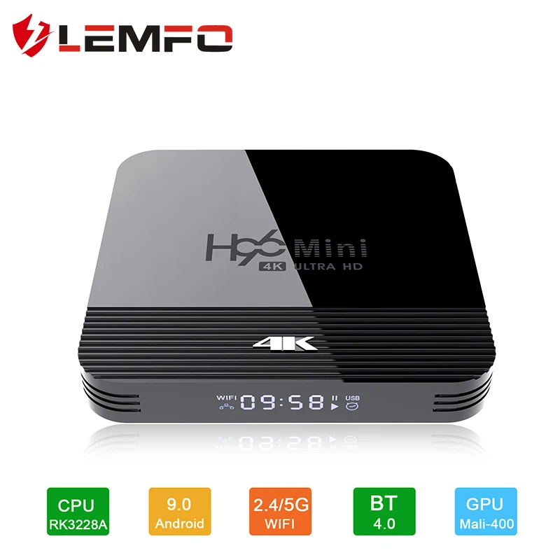 LEMFO Android 9 0 ТВ приставка RK3328A 4K Bluetooth 4 Wifi2.4G/5G H96 Mini H8 Netflix Youtube H.265 декодер |