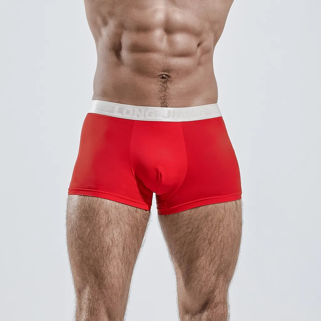 Мужские трусы-боксеры модные сексуальные мужские однотонные дышащие трусы