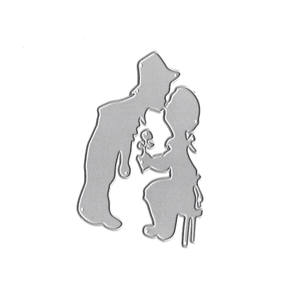 Детский поцелуй Цветок Металлический прорезной трафарет для окраски DIY