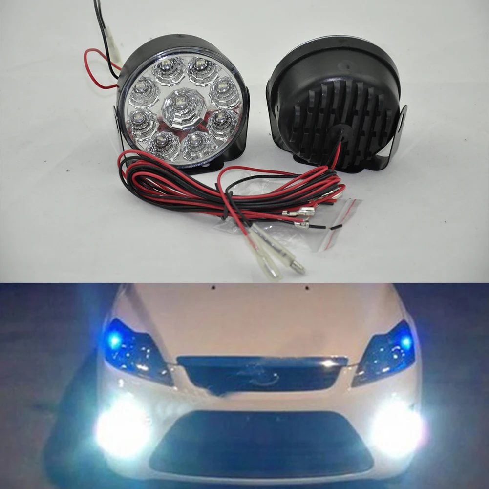 Bright White 9W LED Round Day Fog Light Lamp Car Auto Driving Daytime Running light | Автомобили и мотоциклы