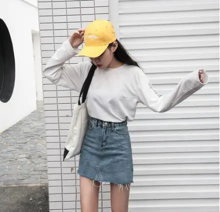 Летние сексуальные юбки с высокой талией женские джинсовые карманами и