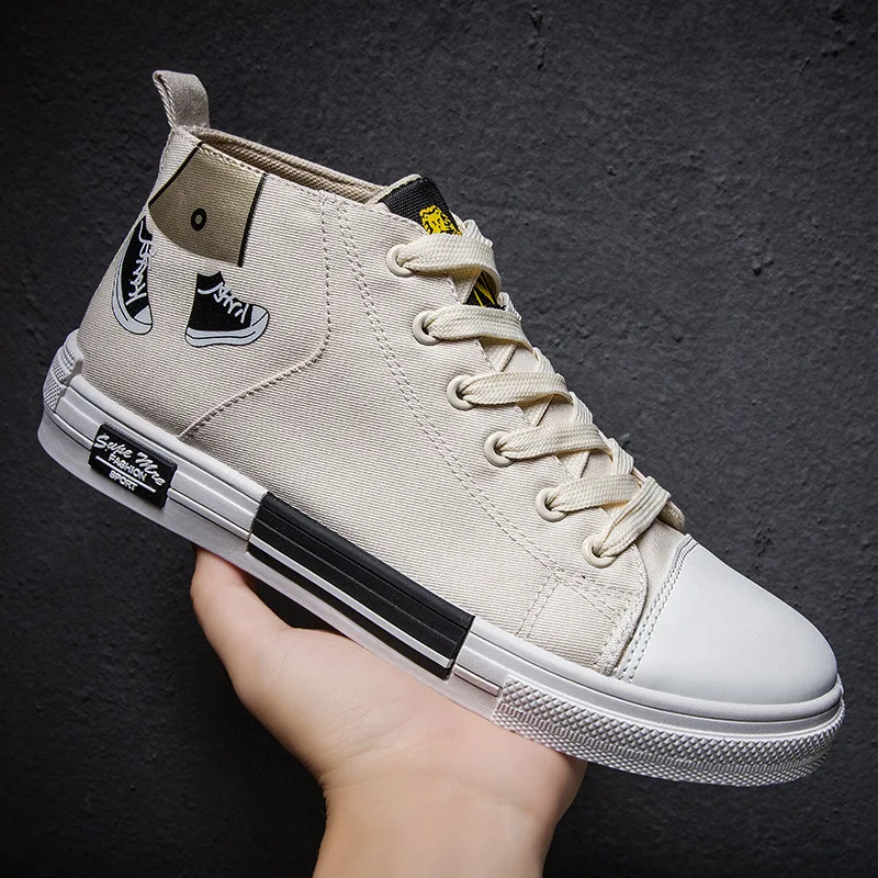 Новинка беговые кроссовки мужские высокие модные белые и черные унисекс