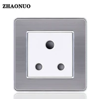 stainless steel panel 15a south africa standard india socket round hole socket three hole wall outlet glass panel