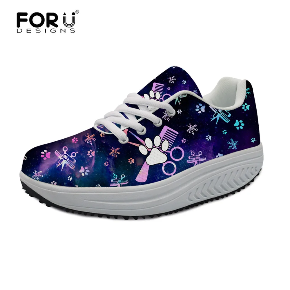 

Женские кроссовки на платформе FORUDESIGNS, повседневная обувь на плоской подошве, женские синие кроссовки