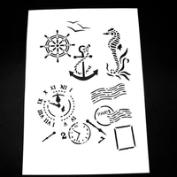 stencils coloring embossing clock seahorse painting templates crafts diy scrapbooking album diary stamp decoration reusable