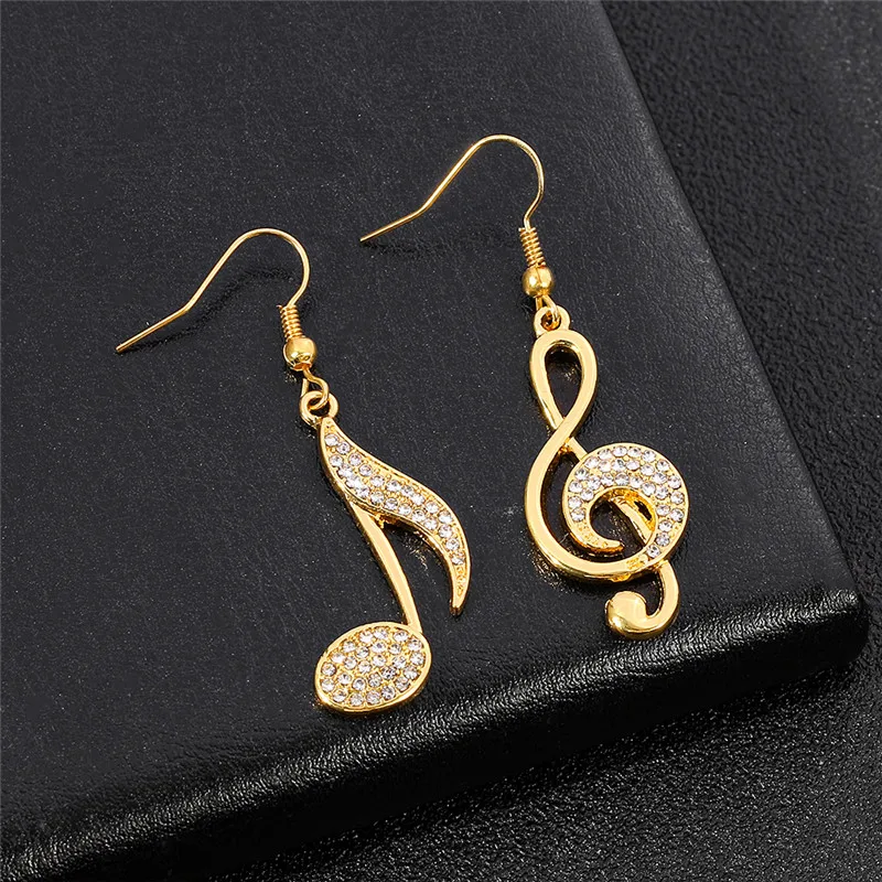 С изображением музыкальных нот для женщин Висячие серьги модное ювелирное