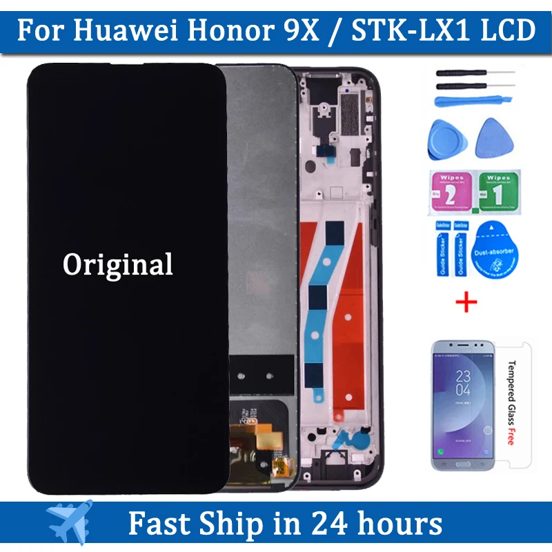 

Original For Huawei Honor 9X LCD Display 6.59 inch Touch Screen Digitizer Assembly Frame For Huawei Honor 9X Premium STK-LX1 lcd