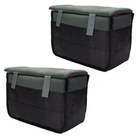 2x padded protective bag insert liner case for dslr camera lens and accessories black