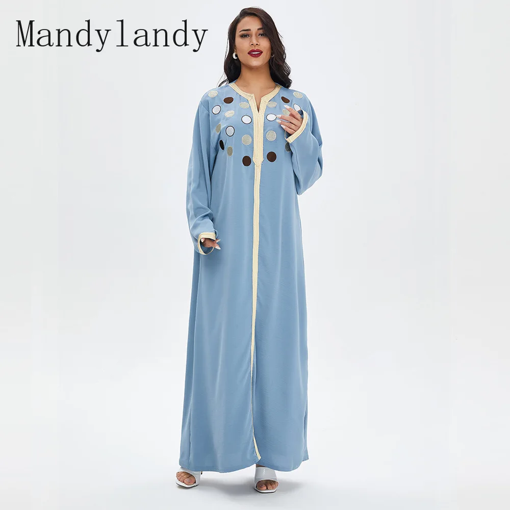 

Mandylandy, мусульманское Повседневное платье, длинный свободный кардиган с талией, кафтан, Abaya, Дубай, Турция Hijab, мусульманское платье, кимоно, м...