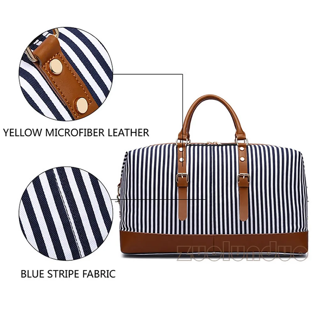 GNWXY Canvas New Striped Travel Bags Large Capacity Men Crossbody Bags Carry On Luggage Bag Overnight Weekend Bag Dropshipping