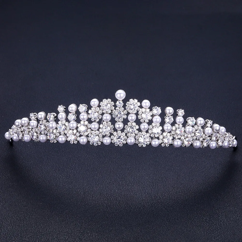 jankelly Crystal Ladies Wedding Headpieces With cube zircon Wholesale Bridal Hair Accessories Headdress Tiaras | Украшения и