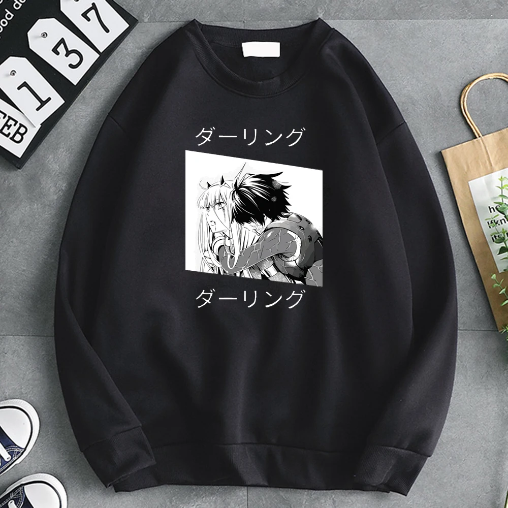 

Hoodie Zero Two Cool Manga Men'S Hoodies Korean Hip Hop Warm Street Man Sweatshirt Fleece Harajuku Brand Pullover