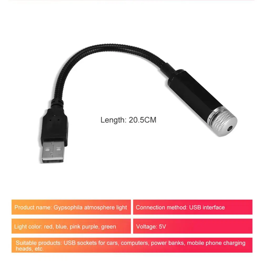 

LED Car Roof Light Ambient Lamp With USB Wireless Remote Projector Red Lights Automotive Interior Decor For Dropshipping CSV