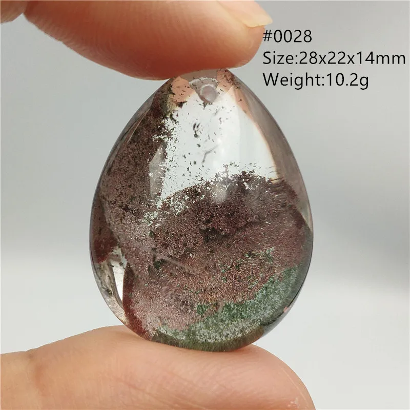 Натуральный зеленый красный фантомный кулон кварцевый прозрачный овальный