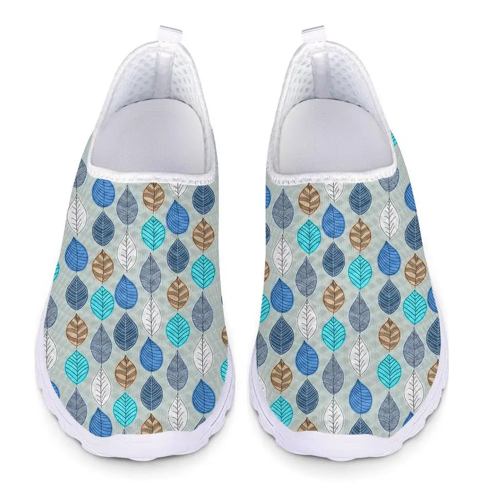 

Funny Leaves Print Loafers Women Running Shoes Slip On Flats Shoes Woman Breathable Summer Mesh Sneakers Nursing Shoe Large Size