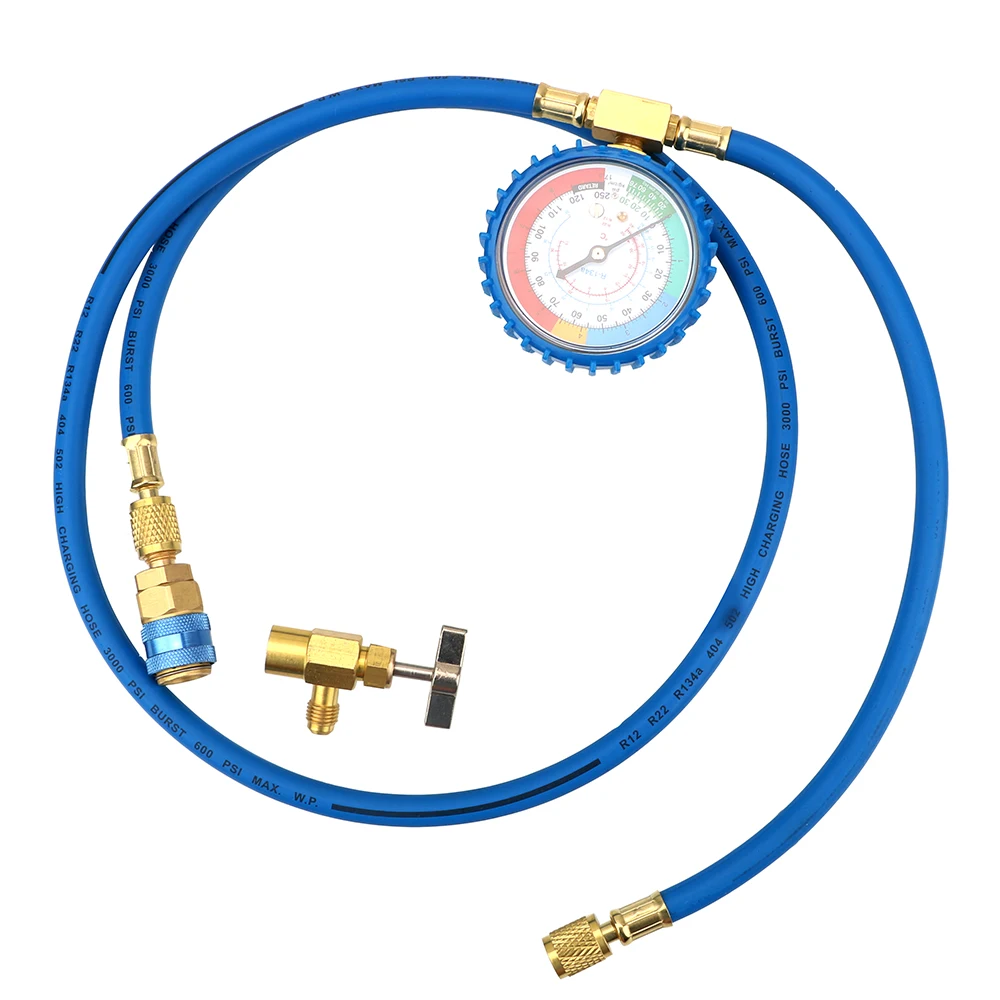 

Car Air Conditioning Refrigerant Recharge Hose Pressure Gauge Car Accessories Measuring Kit Reparing Tools R134A