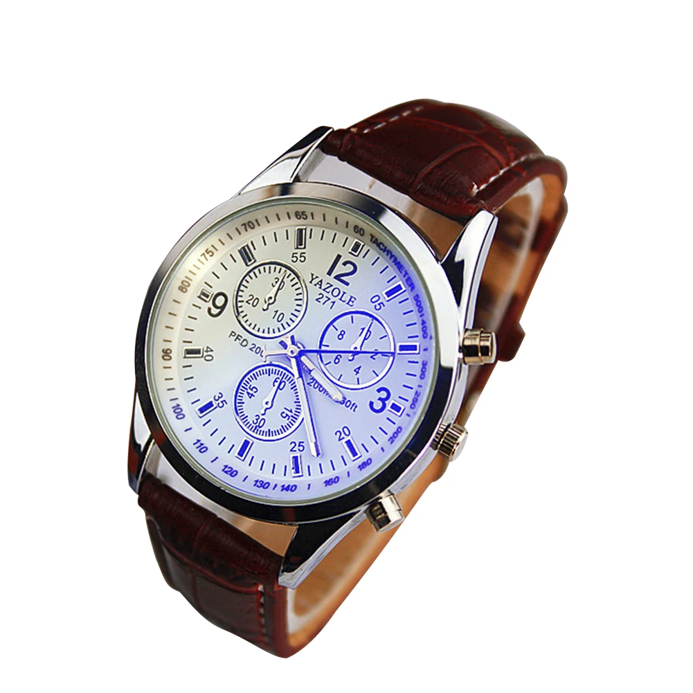 Роскошный Бизнес футляр для наручных часов PU кожаный ремешок часы кварцевые