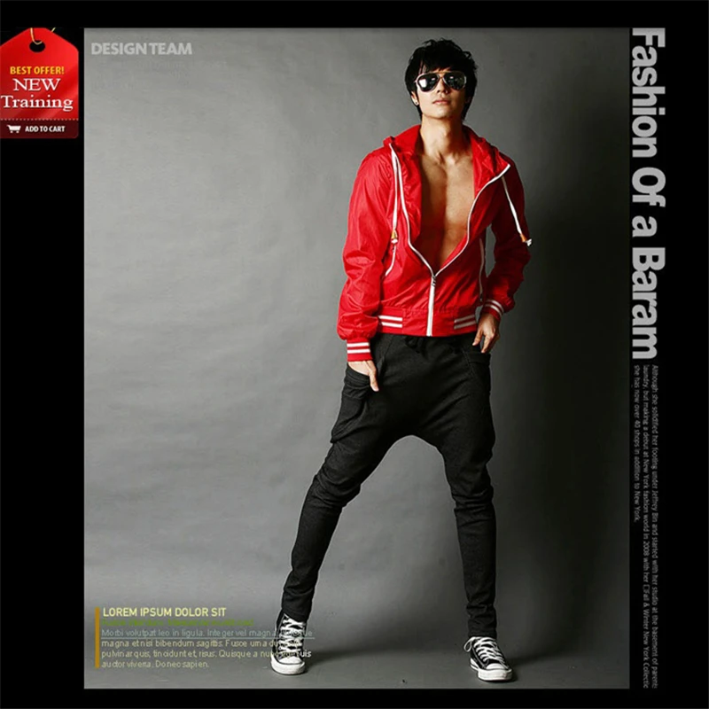 Мужские модные брюки в Корейском стиле однотонные повседневные до бедра с