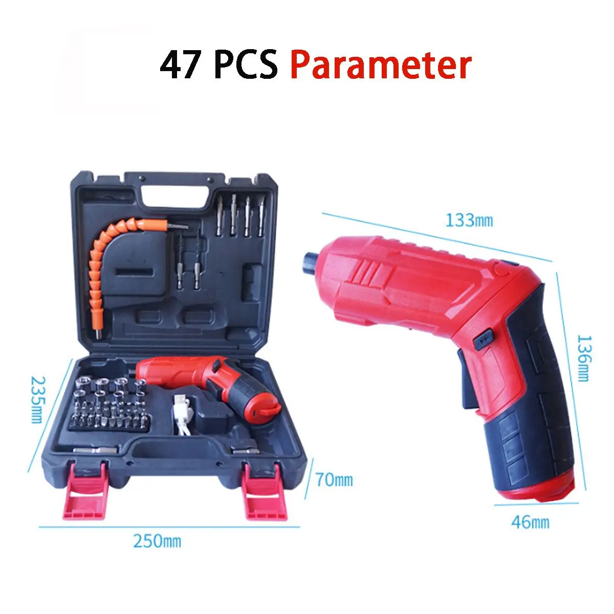 

Wireless Cordless Electric Screwdriver USB Rechargeable Power Battery Screwdriver Drill Twistable Handle LED Torch Power Tool
