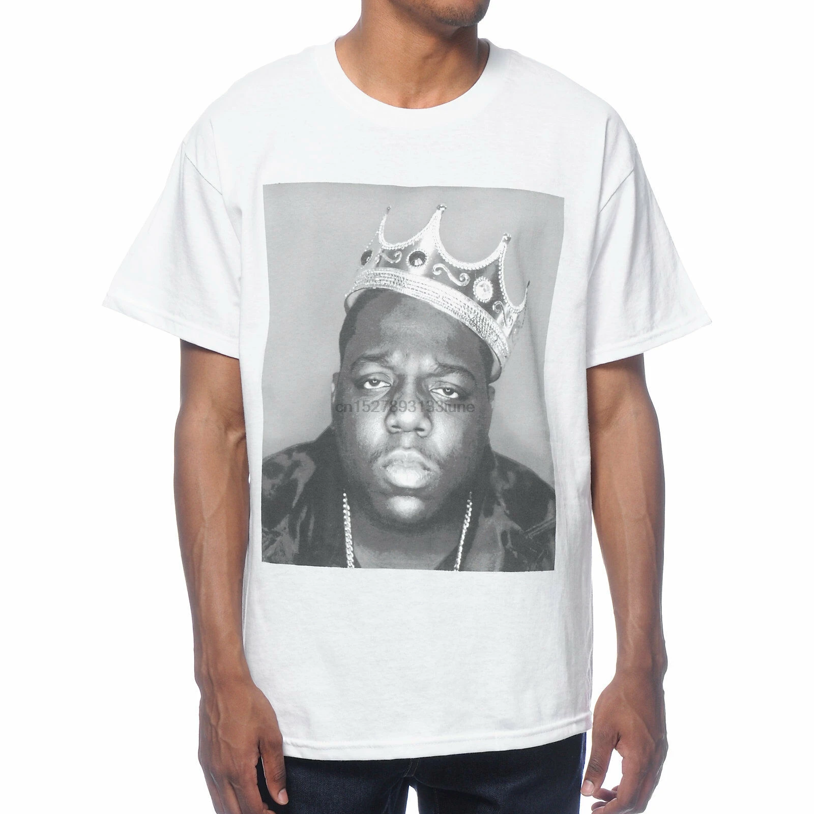 Известный B.I.G. Большой Biggdie Smaldls BIGGIE Футболка с короной новый 100% Autdhentic Xxxtentacion Harajuku |