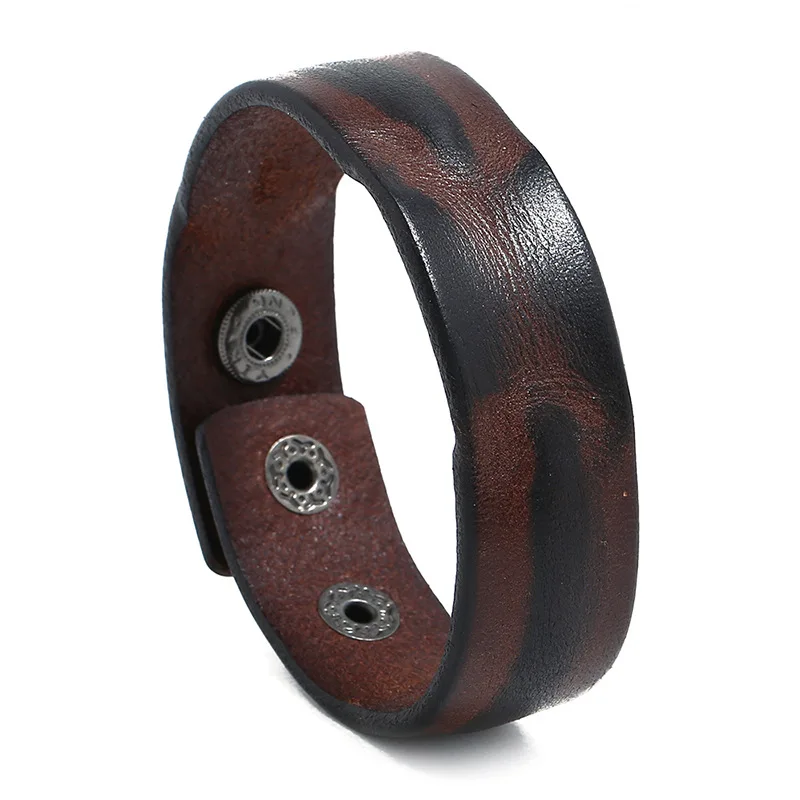 

Mens Bracelet Vintage Genuine Leather Bracelets Male Fashion Jewelry Simple Wide Bracelets & Bangles For Women