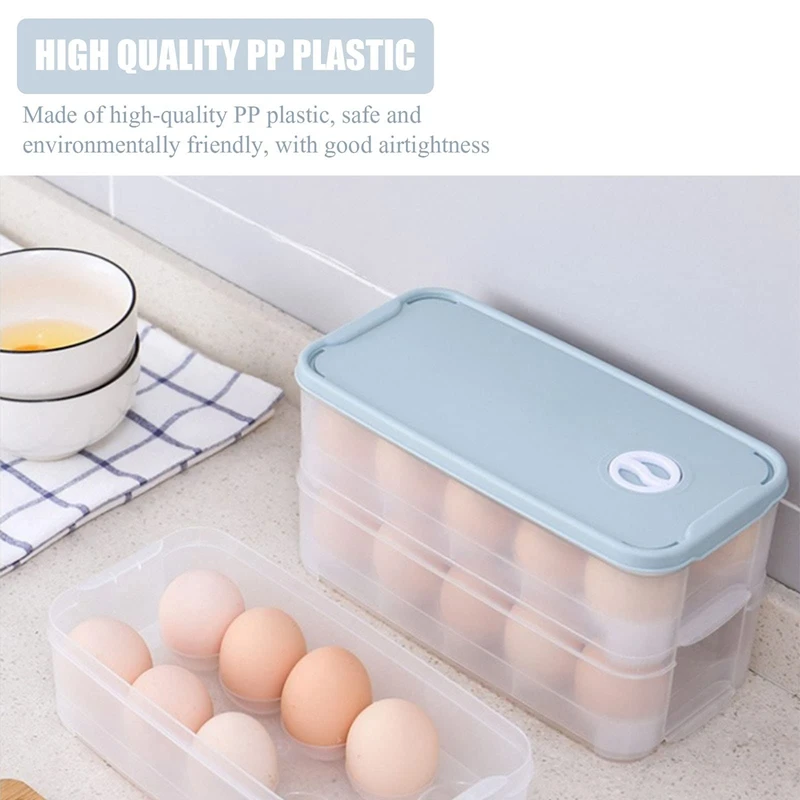 Plastic Egg Box For Refrigerator Stackable Transparent Container Cups With 10 Grids Kitchen Organizer |