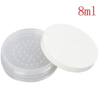 8ml plastic empty clear loose box reusable makeup cosmetic container cosmetic jar pot white cap empty loose powder box
