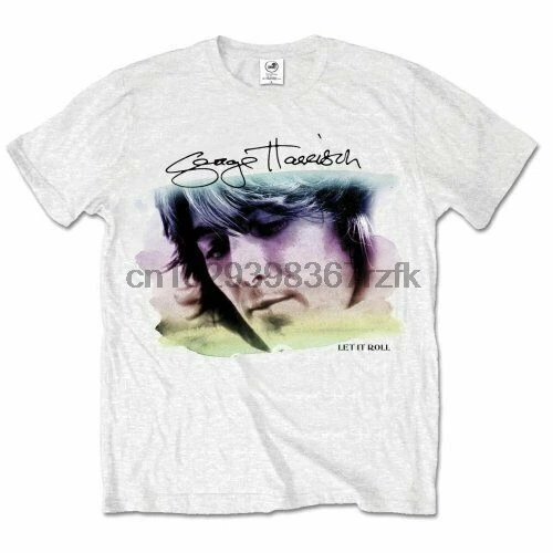 George Harrison Let It Roll Water Colour Portrait T-Shirt - NEW OFFICIAL |