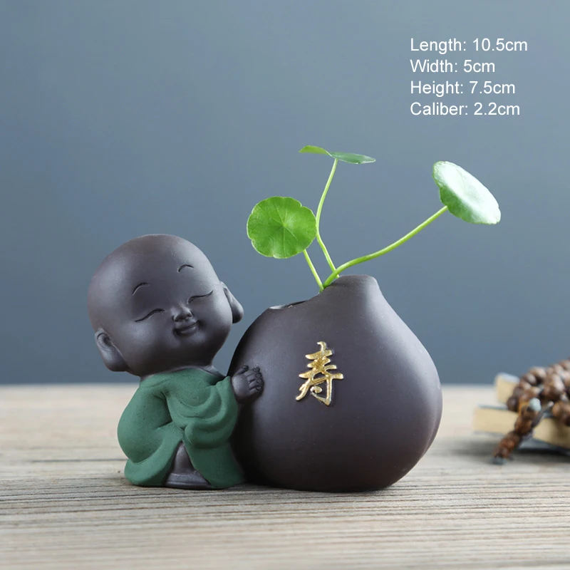 Zisha Monk Tea Pet with Fu Lu Shou Xi Cai креативная чайная ваза с принтом китайских иероглифов
