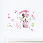 Настенные наклейки для детей с мультипликационным принтом Дисней Микки и Минни для маленьких девочек, домашний декор, настенные наклейки для гостиной, Diy, фотообои, художественный плакат