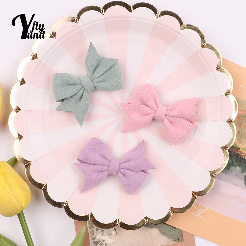 

Yundfly 6.5 CM Infant Solid Color Dovetail Bows Bangs Hairpin Fashion Handmade Bows Duckbill Clip Baby Headwear Hair Accessories