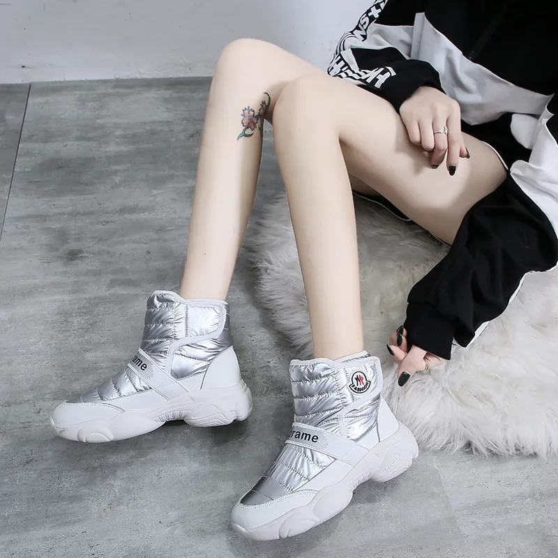 W-зима Новинка зимние ботинки из хлопка модные трендовые повседневные теплые