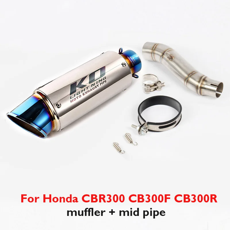 

For Honda CBR300 CB300F CB300R Slip on Exhaust System Muffler Escape Tip Middle Link Connecting Pipe Motorcycle
