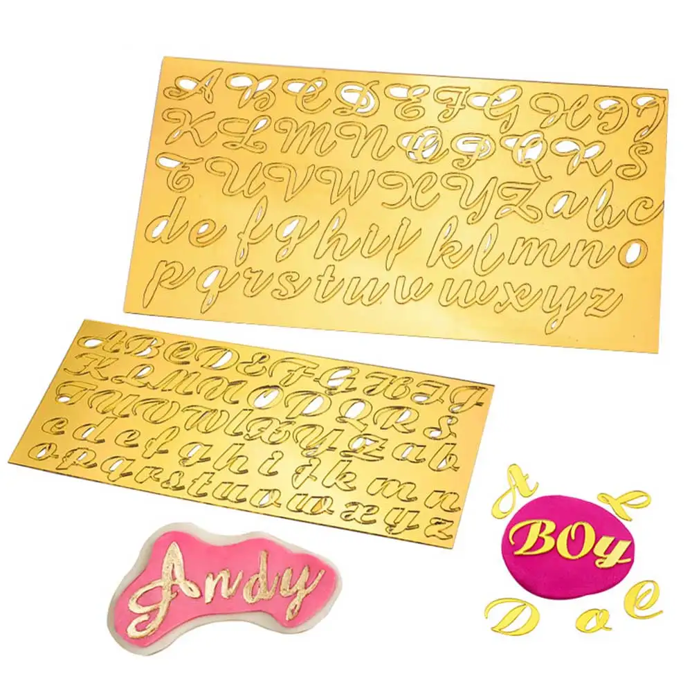

Acrylic DIY English Alphabet Letter Pattern Decor Stamp Cake Mold Biscuit Mold Stamper Props For Cake Baking Decorating Tools