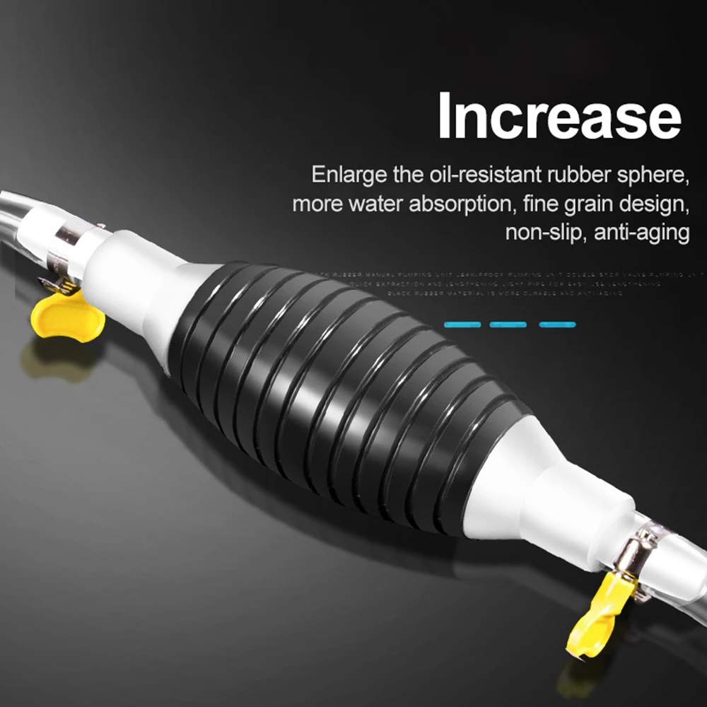 

Car Black Bulb Type Fuel PVC Gas Pump Hand Pump Oil Water Transfer Pump Syphon Pipe With Hoses 8mm Oil Water Suction Pump