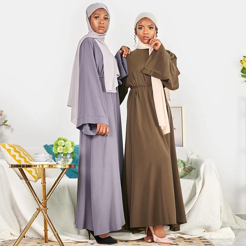 Платье женское, однотонное, свободное, в турецком, мусульманском этническом стиле, размера плюс