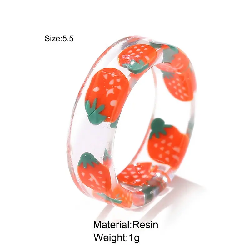 

1PC Colorful Girls Resin Ring Colorful Transparent Acrylic Rings Geometry Rings Set for Women Jewelry Gifts Womens Rings