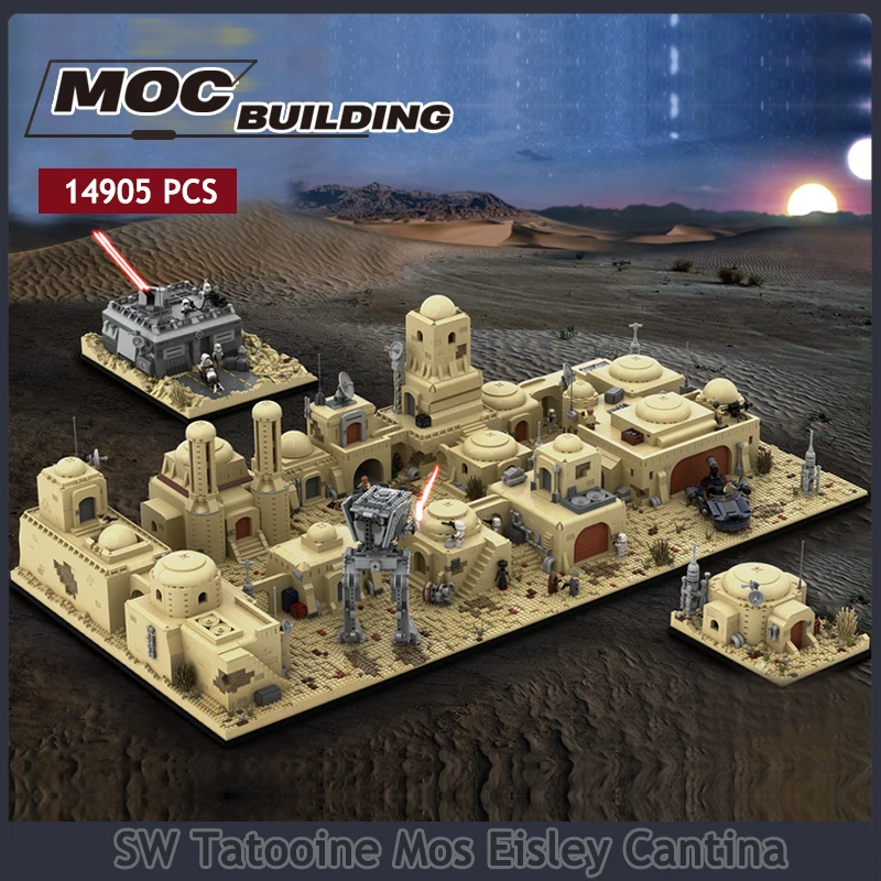 Конструктор MOC SW Tatooine МОС-эйсли Cantaina Star сборка фильмов модель Street View конструктор