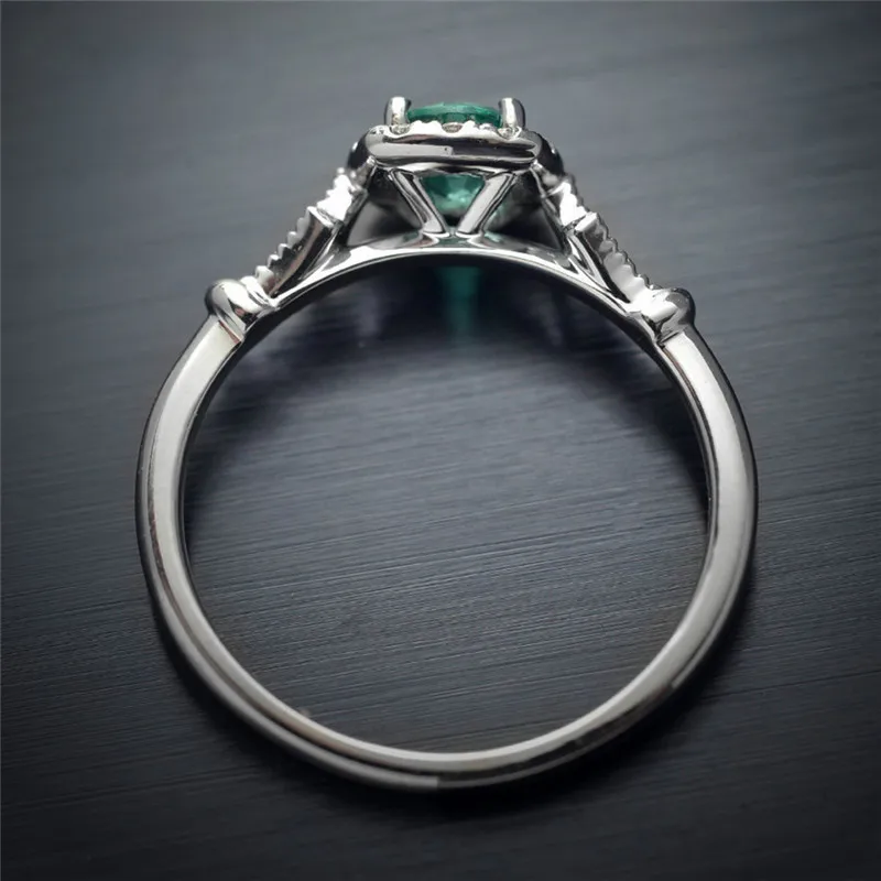 Винтажное свадебное кольцо с изумрудом Оливкового Зеленого цвета для женщин