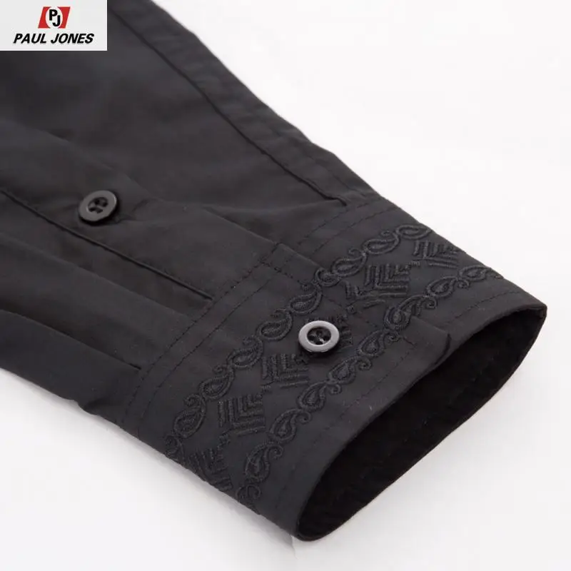 Мужская рубашка с длинным рукавом PAUL JONES Классическая из хлопка жестким