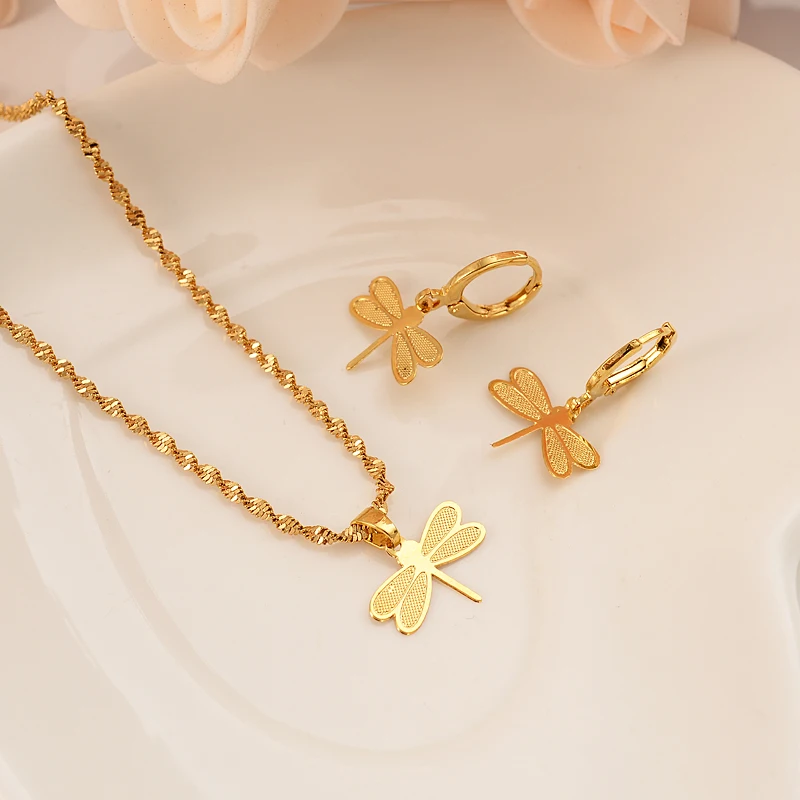 Комплект ювелирных изделий для женщин ожерелье и серьги с подвеской в виде