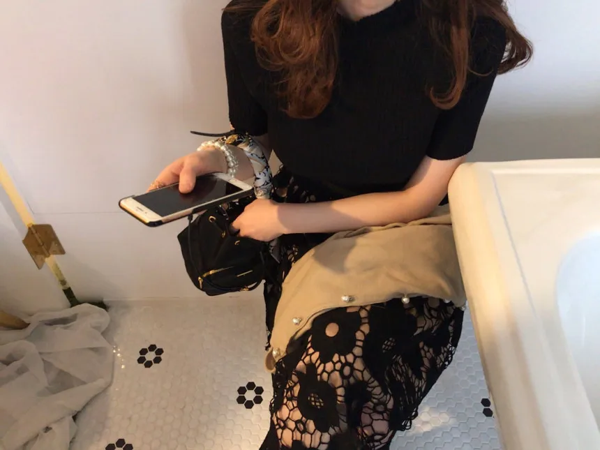 VICONE 2 шт. винтажные французские Ажурные кружевные юбки с цветами вязаные топы из