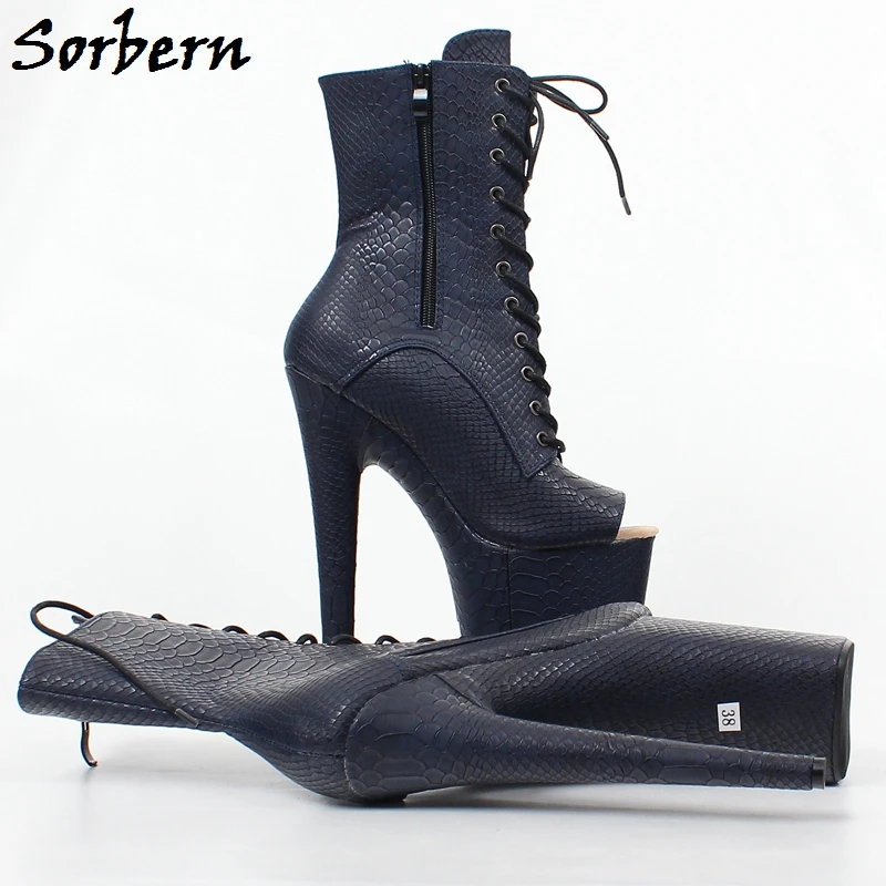 Женские ботильоны из змеиной кожи с открытым носком на высоком каблуке 20