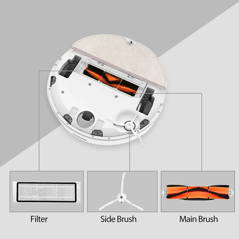 

for Xiaomi Roborock Robot S50 S5 Vacuum Cleaner Spare Parts Kits Mop Cloths Wet Mopping Filter Side Brush Water Tank
