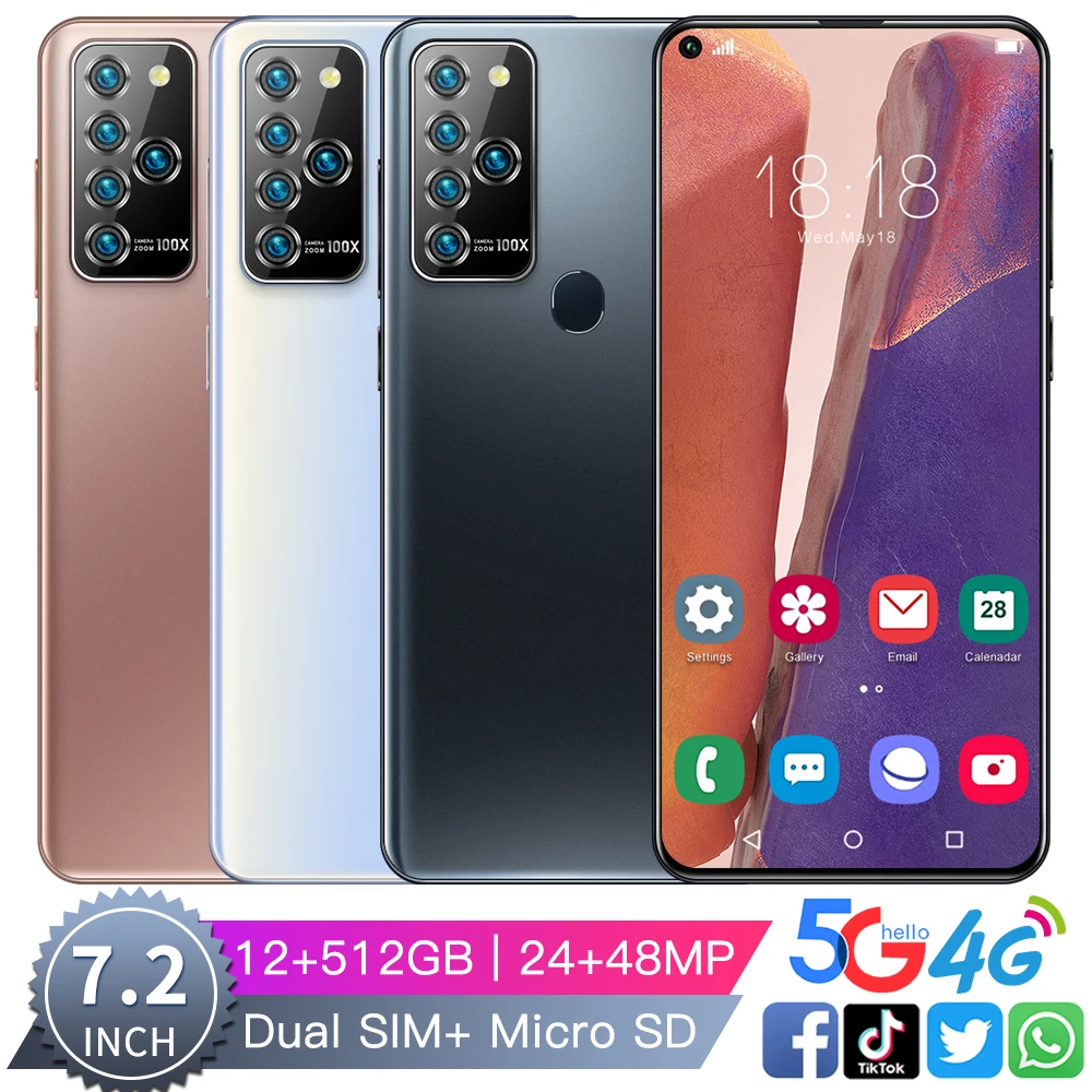 

Global Version Note25+ 7.2inch New MediaTek Smartphone 12 512GB 8 512GBROM Android 10.0 2021 Newest Mobile Phone